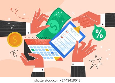 Modern creative concept for budget planning and financial management. Business vector illustration for social media, banner or presentation template