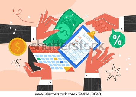Modern creative concept for budget planning and financial management. Business vector illustration for social media, banner or presentation template