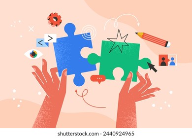 Modern creative concept for searching solutions, brainstorming and planning strategy. Business vector illustration for social media, banner or presentation template