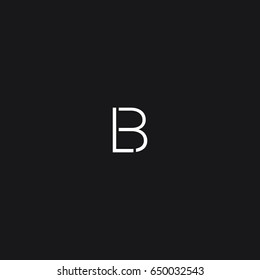 Modern creative connected attractive stylish black and white LB BL L B initial based icon logo.