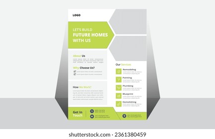 Modern And Creative Construction Flyer design. Vector template.