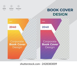 Modern and creative corporate book cover design template with mockup.