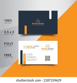 Modern and creative corporate business card and name card, horizontal simple and clean vector design, rectangle layout and Clean Business Card Template