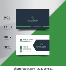 Modern and creative corporate business card and name card, horizontal simple and clean vector design, rectangle layout and Clean Business Card Template
