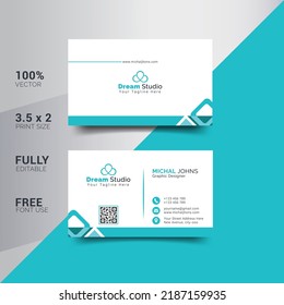 Modern and creative corporate business card and name card, horizontal simple and clean vector design, rectangle layout and Clean Business Card Template