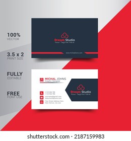 Modern and creative corporate business card and name card, horizontal simple and clean vector design, rectangle layout and Clean Business Card Template