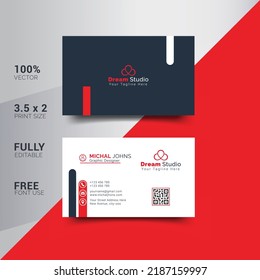 Modern and creative corporate business card and name card, horizontal simple and clean vector design, rectangle layout and Clean Business Card Template