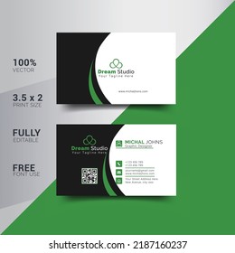 Modern and creative corporate business card and name card, horizontal simple and clean vector design, rectangle layout and Clean Business Card Template