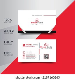 Modern and creative corporate business card and name card, horizontal simple and clean vector design, rectangle layout and Clean Business Card Template