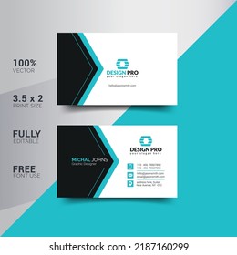 Modern and creative corporate business card and name card, horizontal simple and clean vector design, rectangle layout and Clean Business Card Template