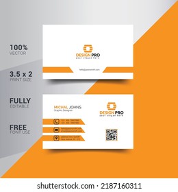 Modern and creative corporate business card and name card, horizontal simple and clean vector design, rectangle layout and Clean Business Card Template
