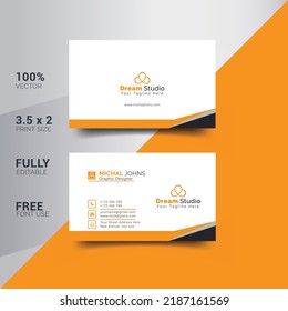 Modern and creative corporate business card and name card, horizontal simple and clean vector design, rectangle layout and Clean Business Card Template
