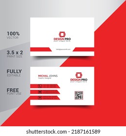 Modern and creative corporate business card and name card, horizontal simple and clean vector design, rectangle layout and Clean Business Card Template