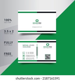 Modern and creative corporate business card and name card, horizontal simple and clean vector design, rectangle layout and Clean Business Card Template