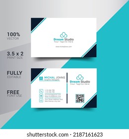 Modern and creative corporate business card and name card, horizontal simple and clean vector design, rectangle layout and Clean Business Card Template