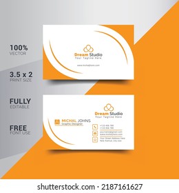 Modern and creative corporate business card and name card, horizontal simple and clean vector design, rectangle layout and Clean Business Card Template