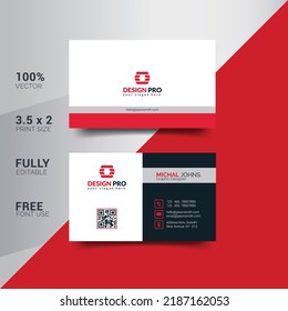 Modern and creative corporate business card and name card, horizontal simple and clean vector design, rectangle layout and Clean Business Card Template