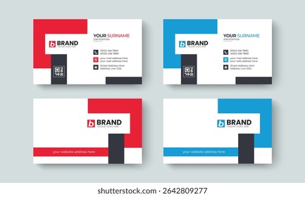 Modern creative corporate business card design layout template. Template design for business card, visiting Card, identity card, contact, branding, stationery design template.