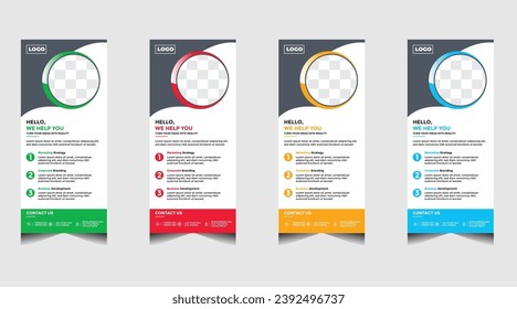 Modern creative corporate business dl flyer or rack card layout concept background flyer brochure cover template for grow up your business to the next level