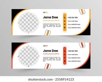 Modern creative corporate business email signature template or elegant flat email footer and personal social media cover