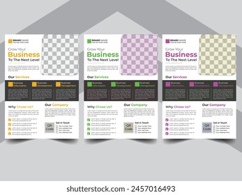 Modern and Creative corporate business flyer design template with different color combination...
