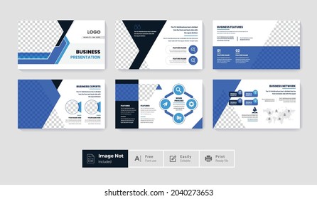 Modern creative corporate business presentation slide template design bundle set for business proposal or conference
