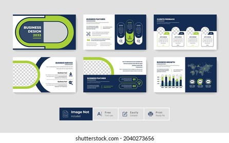 Modern creative corporate business presentation slide template design bundle set for business proposal or conference
