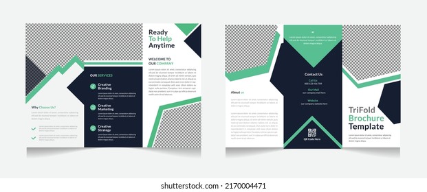 Modern creative corporate business trifold brochure and business flyer design template 