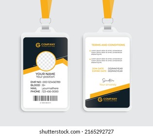 Modern and creative corporate company employee id card template svg