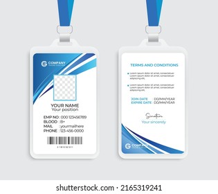 Modern and creative corporate company employee id card template svg