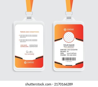 Modern and creative corporate company employee id card template	