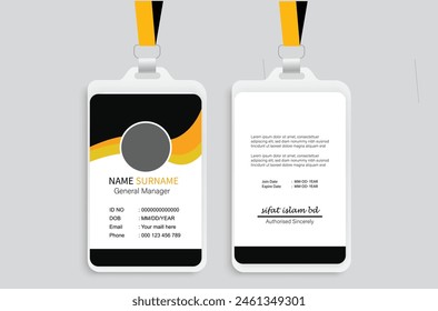 Modern and creative corporate company employee id card template