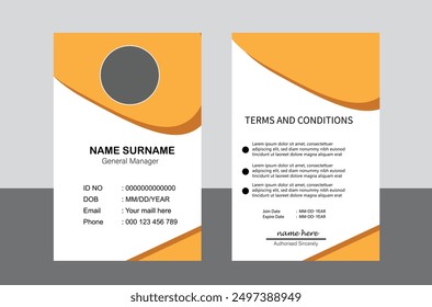 Modern and creative corporate company employee id card template