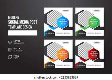 Modern and creative Corporate company promotion social media post template