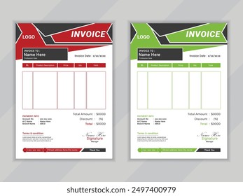 Diseño moderno y creativo de la Factura de la Plantilla del vector de la compañía corporativa