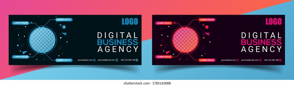 modern creative corporate Cover Web Banner Social post template design.Social Media Cover Design Business Company Web Banner Corporate cover design with photos. graphic element. facebook cover photos.