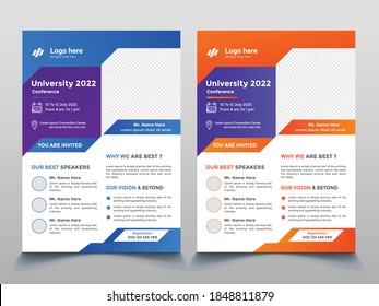 Modern Creative Corporate & Education Flyer Template vector design for Brochure, Annual Report, Magazine, Poster, Corporate Presentation, Portfolio, Flyer, layout modern with blue color size A4, 