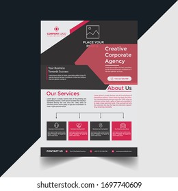 Modern Creative Corporate Flyer Template vector design for Brochure, Annual Report, Magazine, Poster, Corporate Presentation, Portfolio, Flyer, layout modern with blue color size A4, Front and back, 