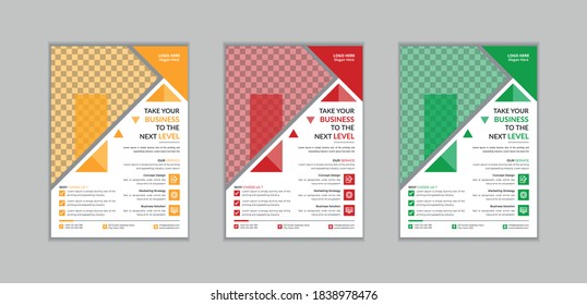 Modern and creative corporate  flyer template brochure cover design layout space for photo background, vector illustration template in A4 size.