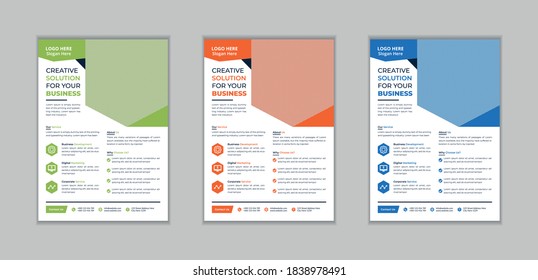 Modern and creative corporate  flyer template brochure cover design layout space for photo background, vector illustration template in A4 size.