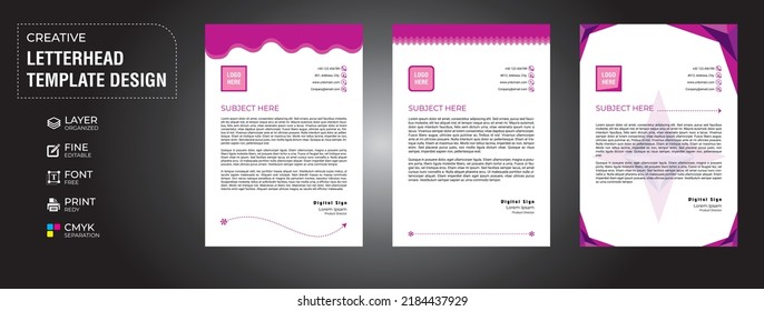Modern creative corporate letterhead template design 