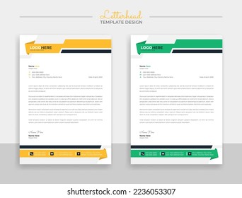 Modern and creative corporate letterhead template design