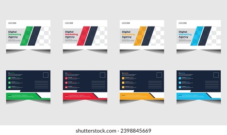 Modern Creative Corporate Post Card Template, Vector Template for Opening Invitation Editable, Professional Business Postcard Design, Event Card Design, Invitation Design, Direct Mail EDDM Templat