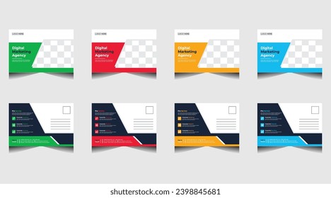 Plantilla de tarjeta postal corporativa creativa moderna, plantilla vectorial para abrir invitaciones editable, diseño de postales profesionales, diseño de tarjetas de eventos, diseño de invitaciones, plantilla EDDM de correo directo