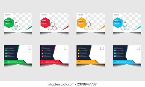 Modern Creative Corporate Post Card Template, Vector Template for Opening Invitation Editable, Professional Business Postcard Design, Event Card Design, Invitation Design, Direct Mail EDDM Template