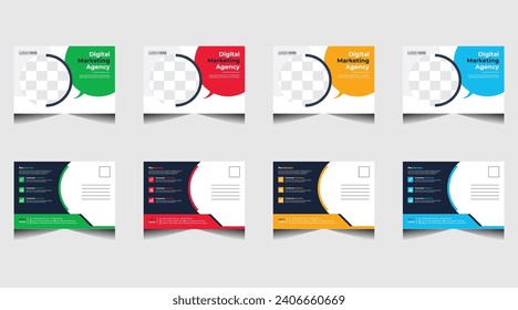 Moderne Vorlage für kreative Corporate-Post-Karten, Vektorvorlage zum Öffnen von Einladungs-Edittable, professionelles Postkartendesign, Design der Event-Card, Einladungs-Design, E-Mail-EDDM-Vorlage