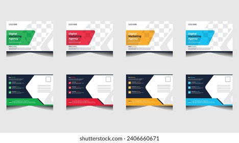 Modern Creative Corporate Post Card Template, Vector Template for Opening Invitation Editable, Professional Business Postcard Design, Event Card Design, Invitation Design, Direct Mail EDDM Template