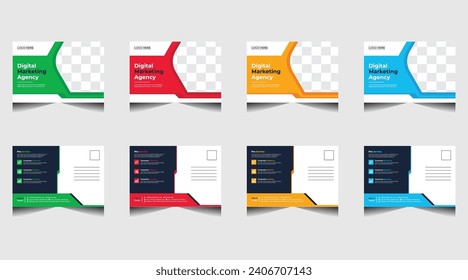Modern Creative Corporate Post Card Template, Vector Template for Opening Invitation Editable, Professional Business Postcard Design, Event Card Design, Invitation Design, Direct Mail EDDM Template