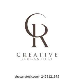 Modern Creative CR Logo Design. icon initial Based Monogram and Letters in Luxury vector