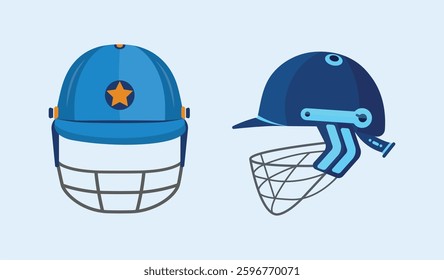 Modern Creative Cricket Helmet Illustrations Design